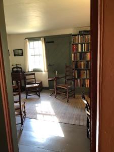 Guest room looking into library